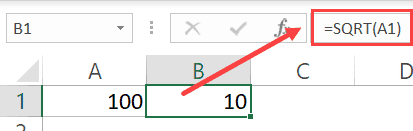 căn bậc 2 trong excel