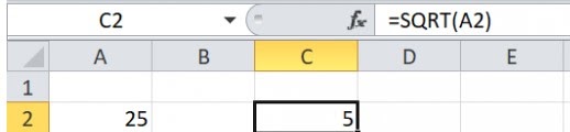 căn bậc 2 trong excel