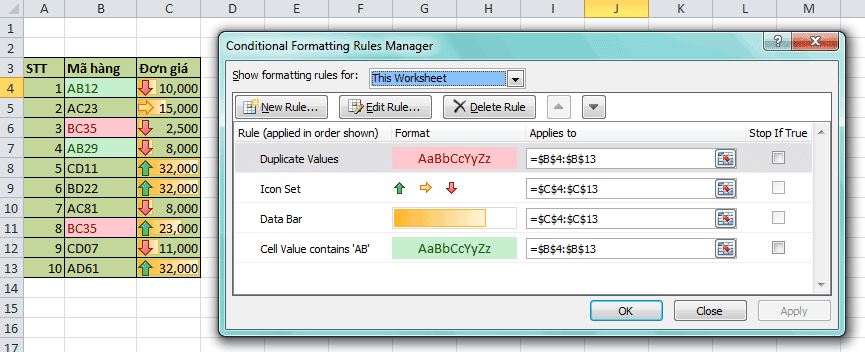 conditional formatting