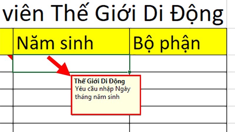 ghi chú trong excel