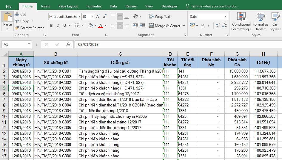 unhide trong excel