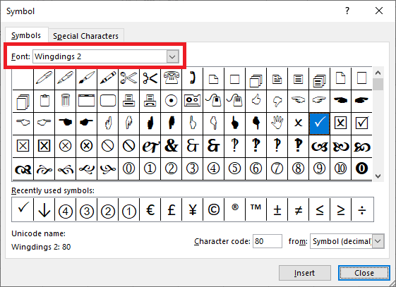 dấu tích trong excel