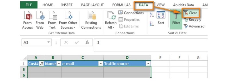 xóa dòng trắng trong excel