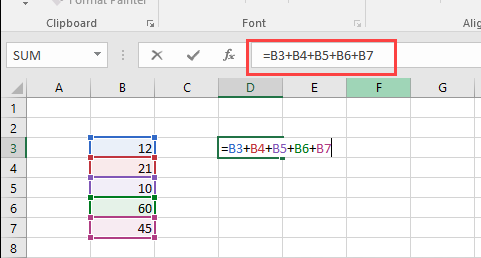 hàm cộng trong excel