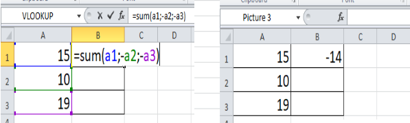 hàm trừ trong excel