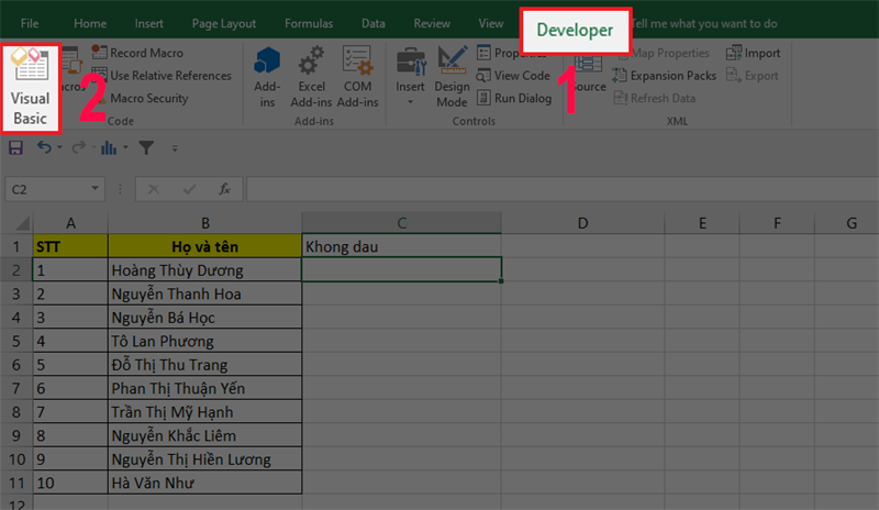 bỏ dấu trong excel