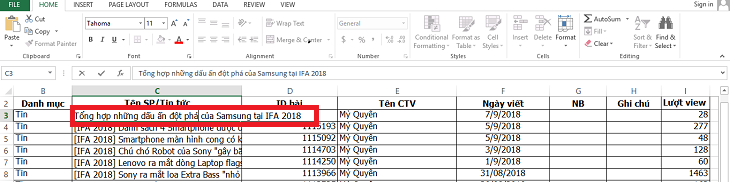 xuống hàng trong excel