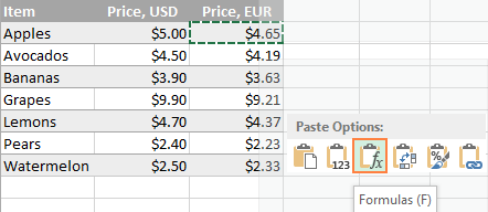 copy công thức trong excel