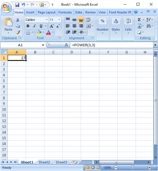 lũy thừa trong excel