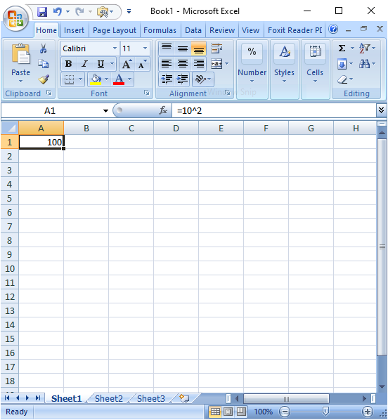 lũy thừa trong excel