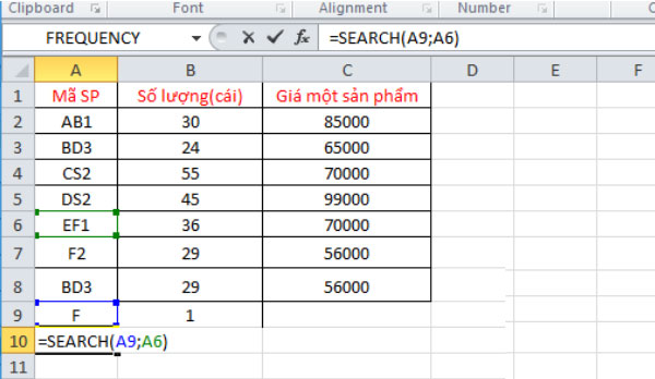 tìm kiếm trong excel