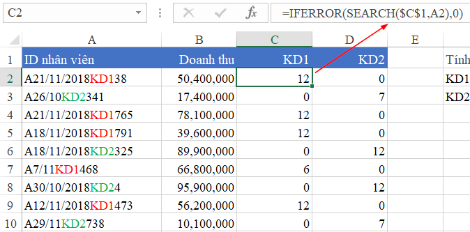 tính tổng các mã giống nhau trong excel