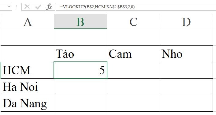 tham chiếu dữ liệu giữa các sheet trong excel