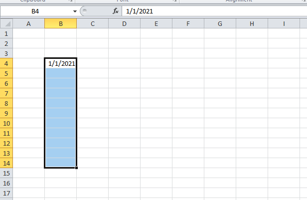 cách kéo ngày tăng dần trong excel