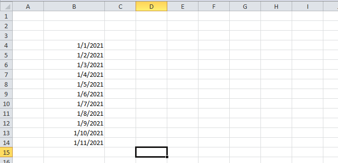 cách kéo ngày tăng dần trong excel