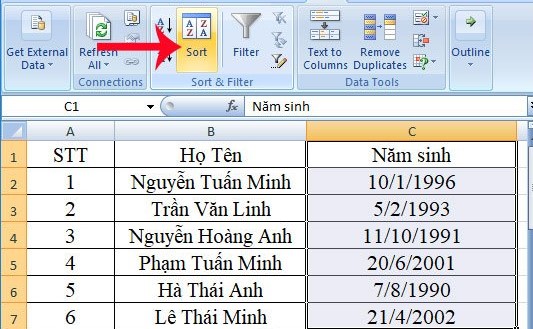 cách kéo ngày tăng dần trong excel