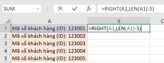 hàm xóa ký tự trong excel