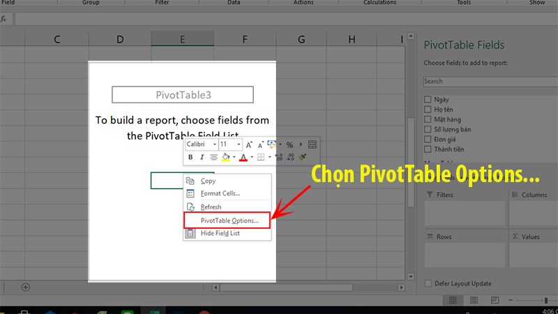 cách tạo pivottable từ nhiều sheet