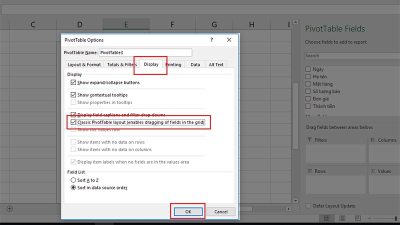 cách tạo pivottable từ nhiều sheet