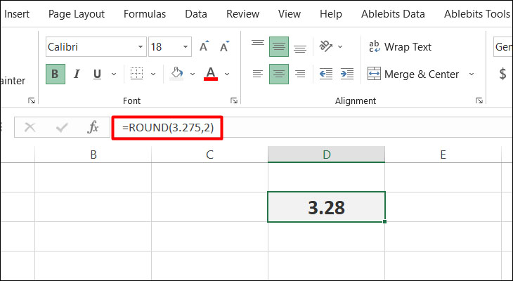 hàm làm tròn trong excel