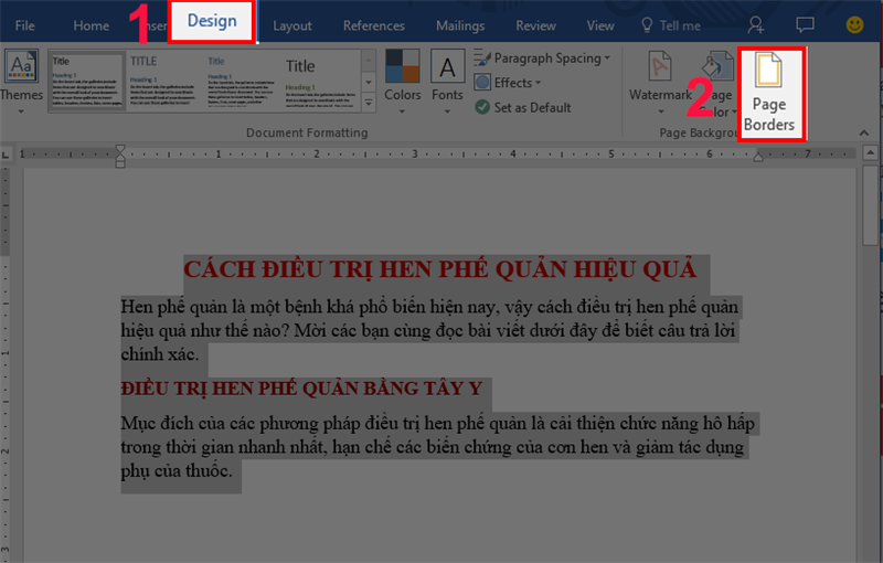 cách tạo khung trong word