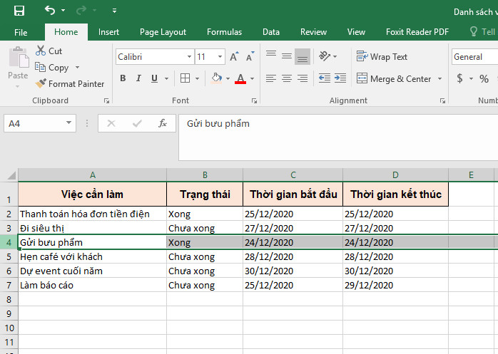 thêm dòng trong excel