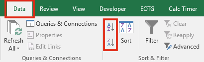 sắp xếp trong excel