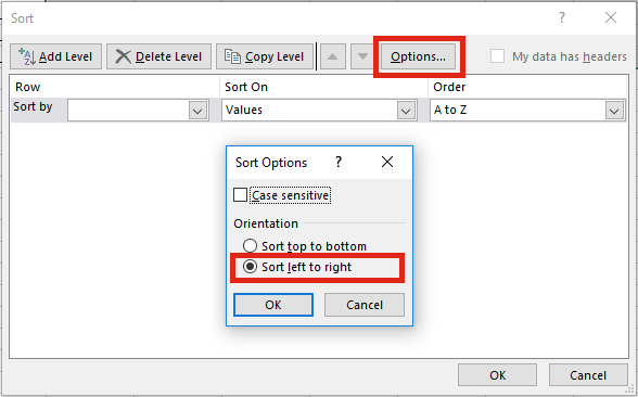 sắp xếp trong excel