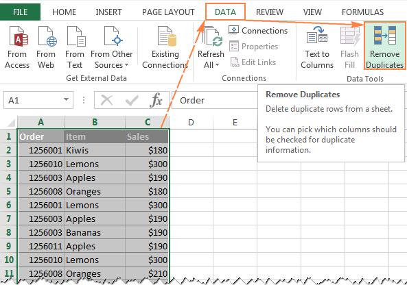 lọc trùng trong excel