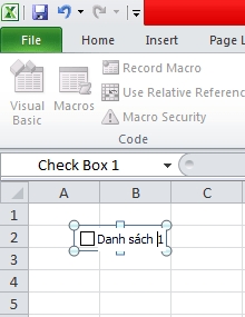 làm checklist trong excel