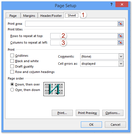 lặp lại tiêu đề trong excel