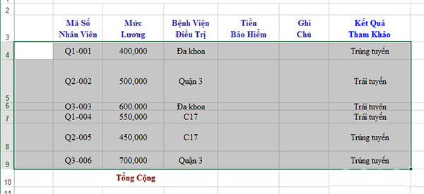 giãn dòng trong excel