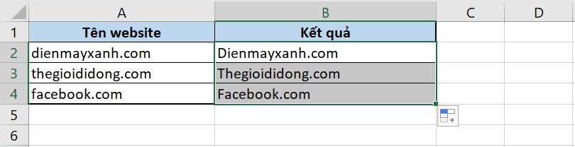 viết hoa chữ cái đầu trong excel