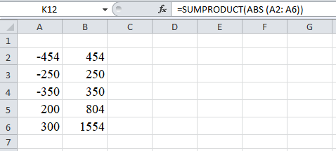 trị tuyệt đối trong excel