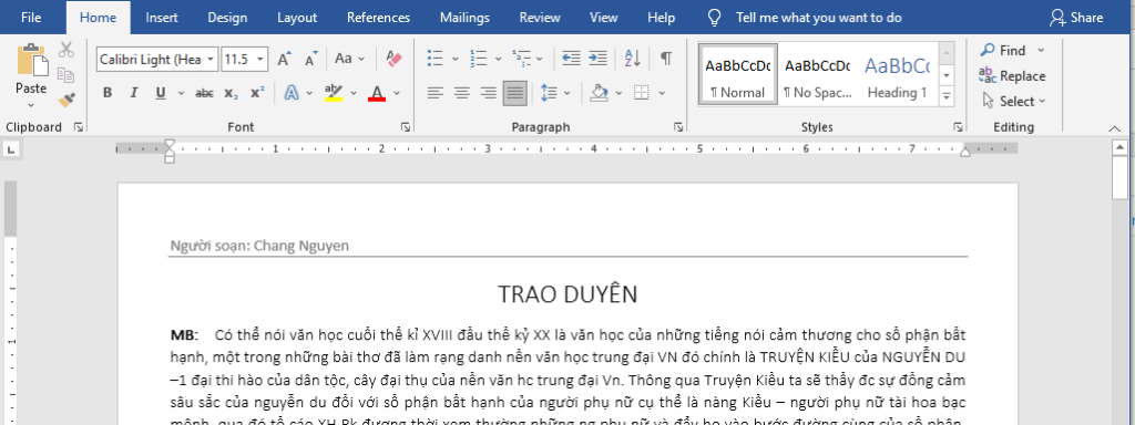 cách tạo header and footer trong word