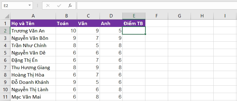 các hàm thông dụng trong excel