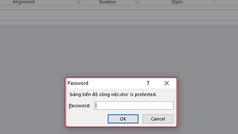 đặt mật khẩu cho file excel