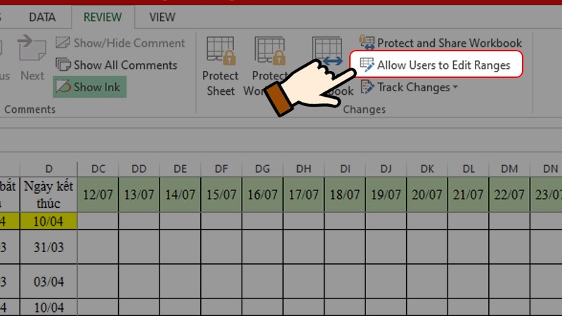 đặt mật khẩu cho file excel