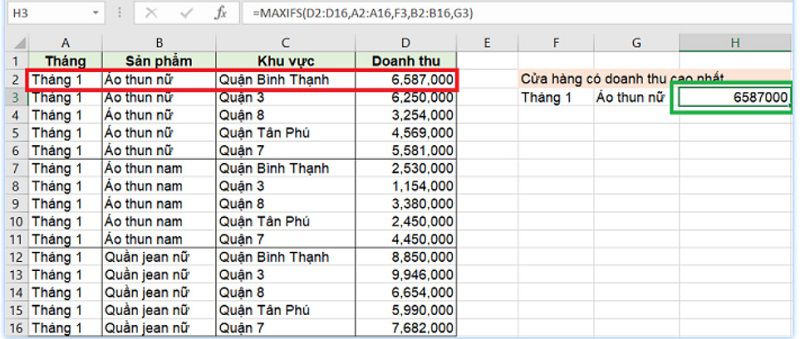 hàm thống kê trong excel