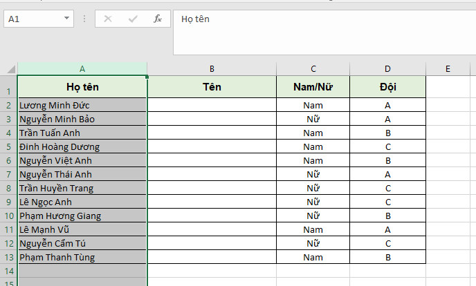 sắp xếp thứ tự trong excel