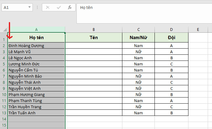 sắp xếp thứ tự trong excel