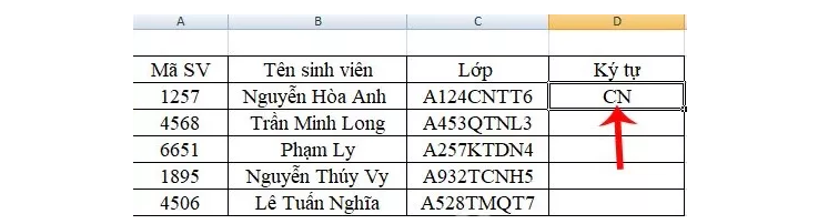 lấy ký tự trong excel