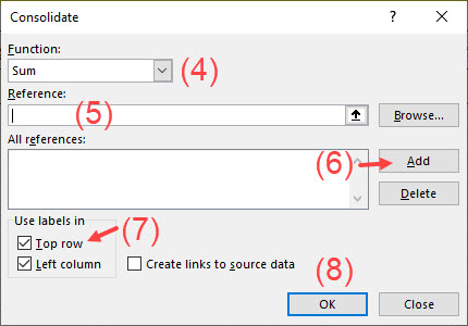 cách gộp dữ liệu trùng nhau trong excel