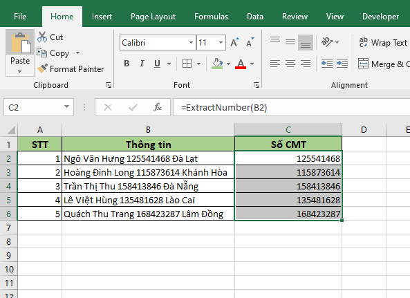 cách tách số ra khỏi chuỗi trong excel