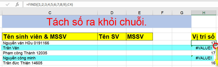 cách tách số ra khỏi chuỗi trong excel