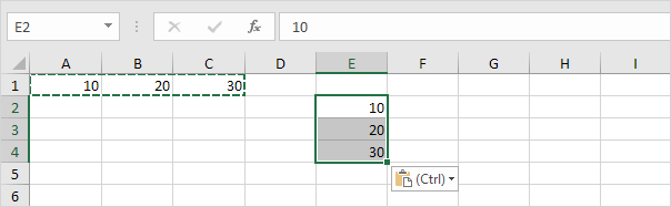 chuyển hàng thành cột trong excel