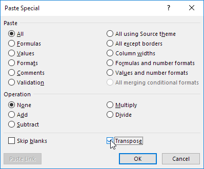 chuyển hàng thành cột trong excel