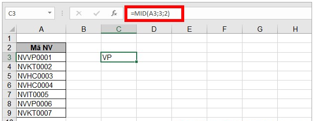 tách chữ trong excel