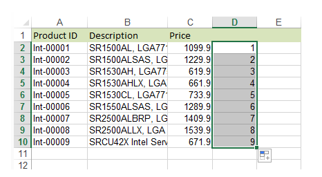 phím tắt chèn dòng trong excel