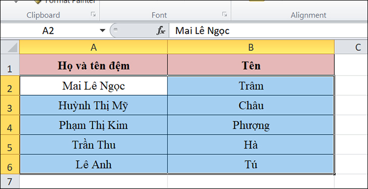 gộp cột trong excel